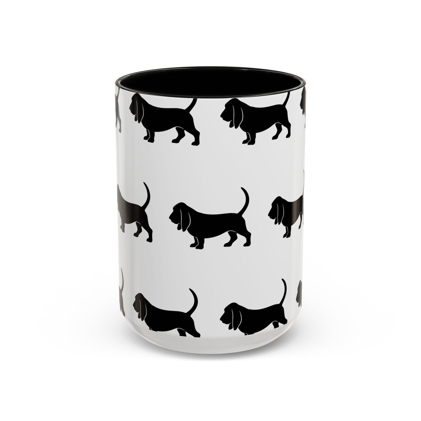 Basset Hound Silhouette 2-Tone Coffee Mug