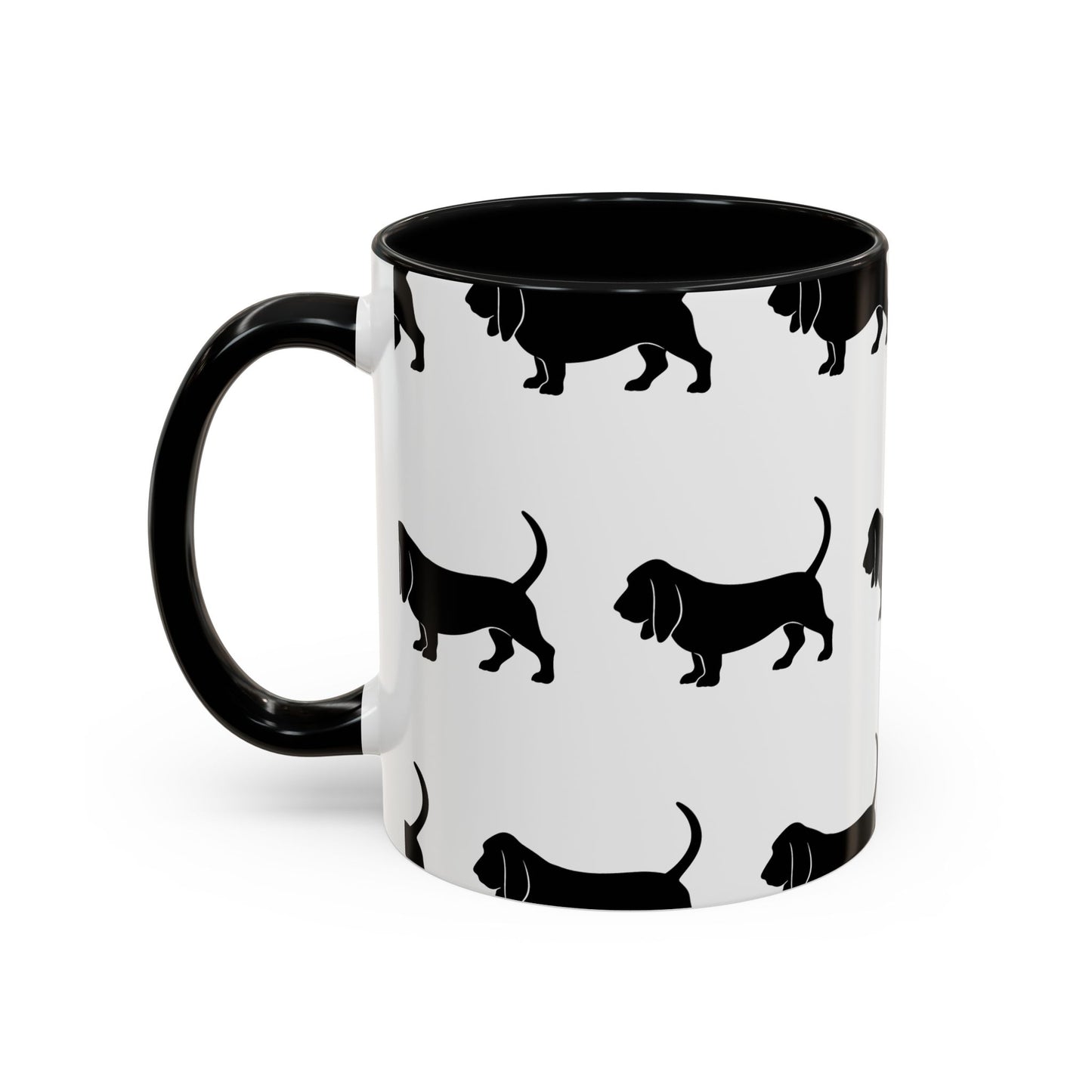 Basset Hound Silhouette 2-Tone Coffee Mug