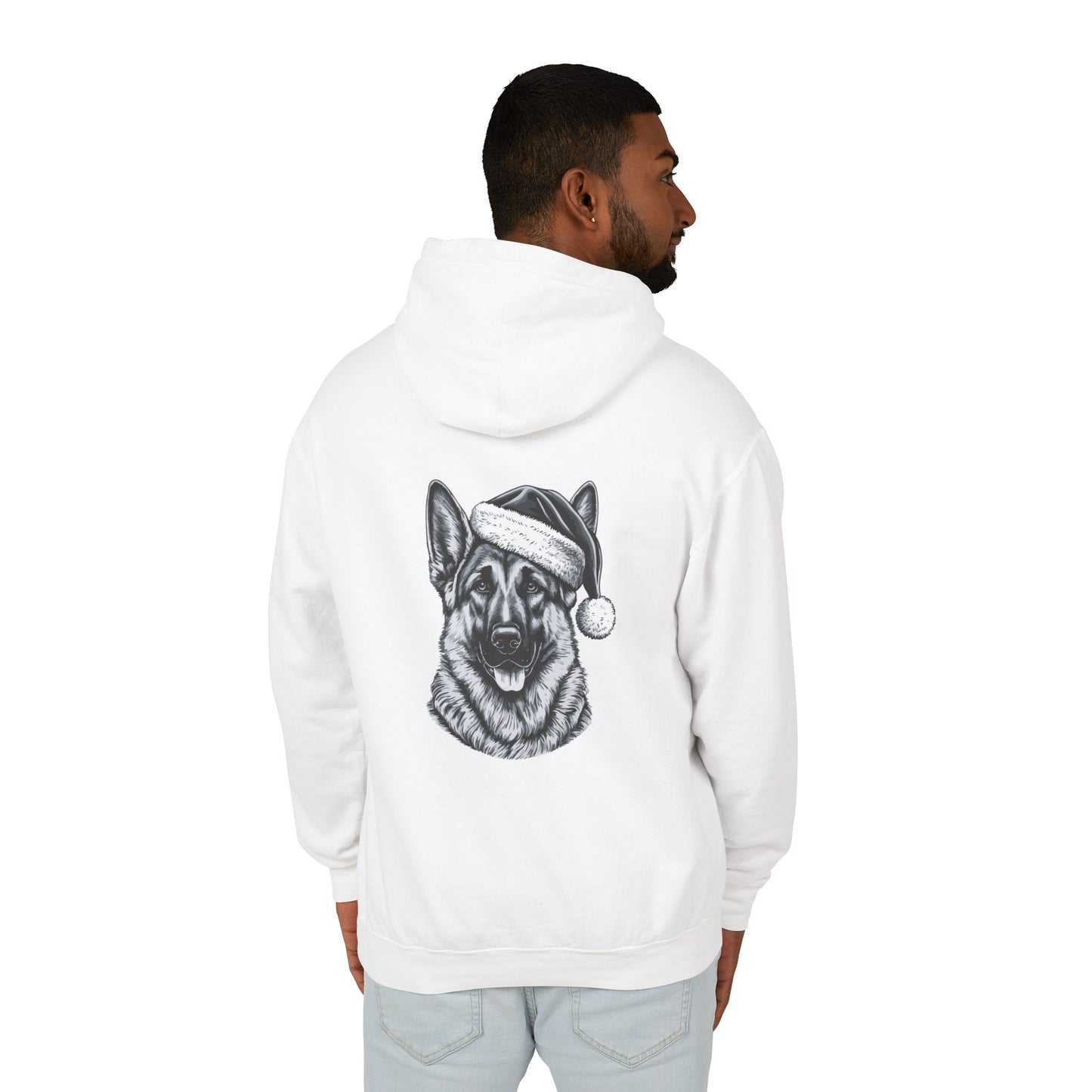 Santa Paws German Shepherd Unisex Lightweight Hoodie