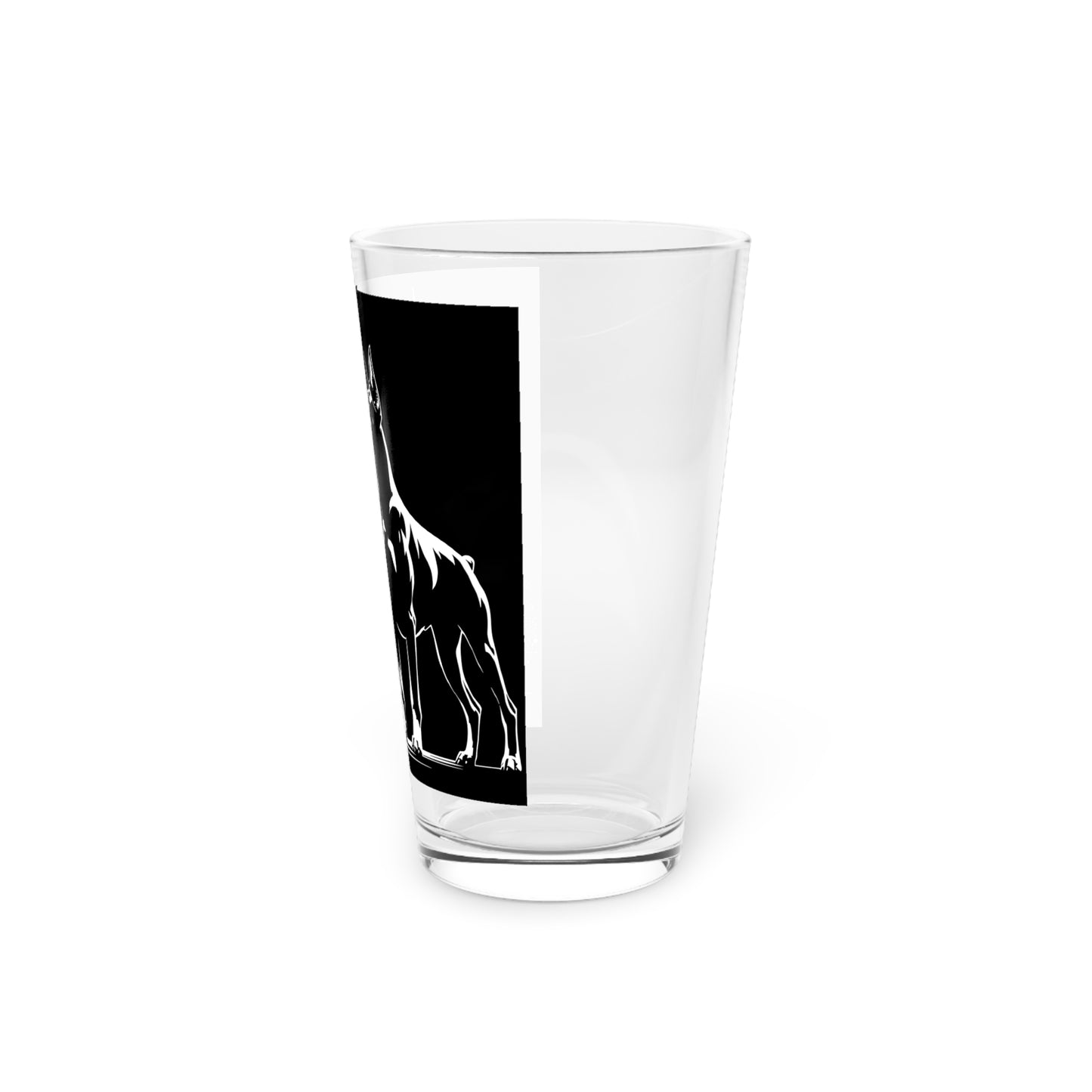 Doberman Christmas Tree Drinking Glass