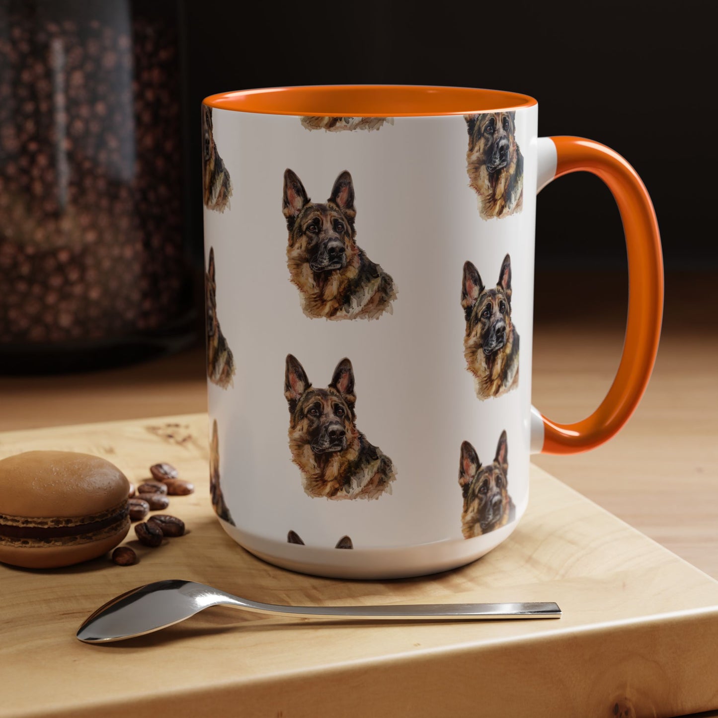 German Shepherd Head 2-Tone Coffee Mug
