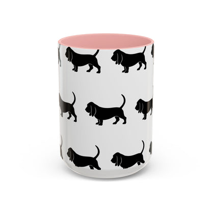 Basset Hound Silhouette 2-Tone Coffee Mug