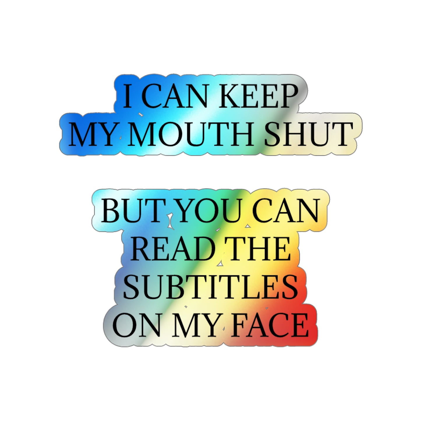Subtitles Holographic Sticker