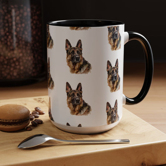 German Shepherd Head 2-Tone Coffee Mug