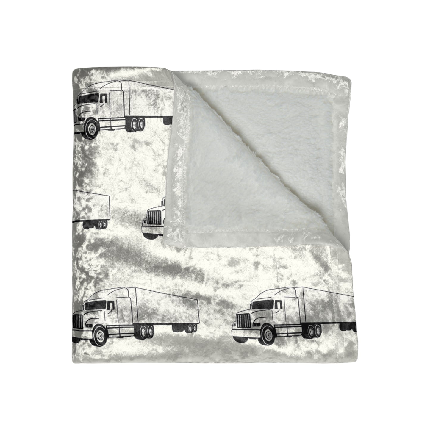 Semi Truck Crushed Velvet Blanket