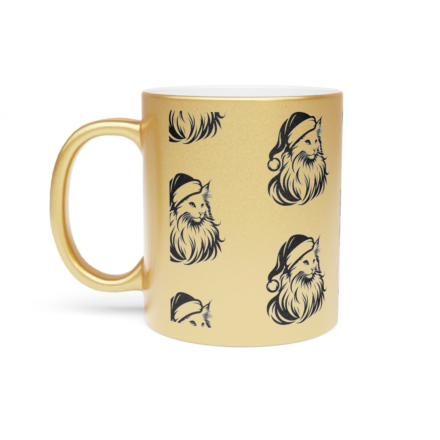 Santa Paws Cat Metallic Coffee Mug