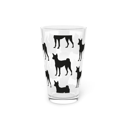 Basenji  Silhouette Drinking Glass
