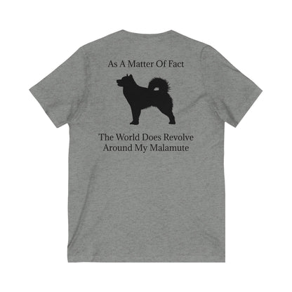 Matter Of Fact Malamute Unisex Short Sleeve V-Neck Tee