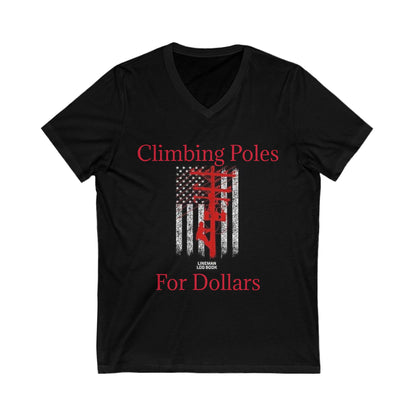 Climbing Poles Unisex Short Sleeve V-Neck Tee