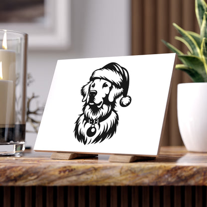 Santa Paws Golden Ceramic Photo Tile