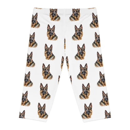 German Shepherd Head Women's Capri Leggings