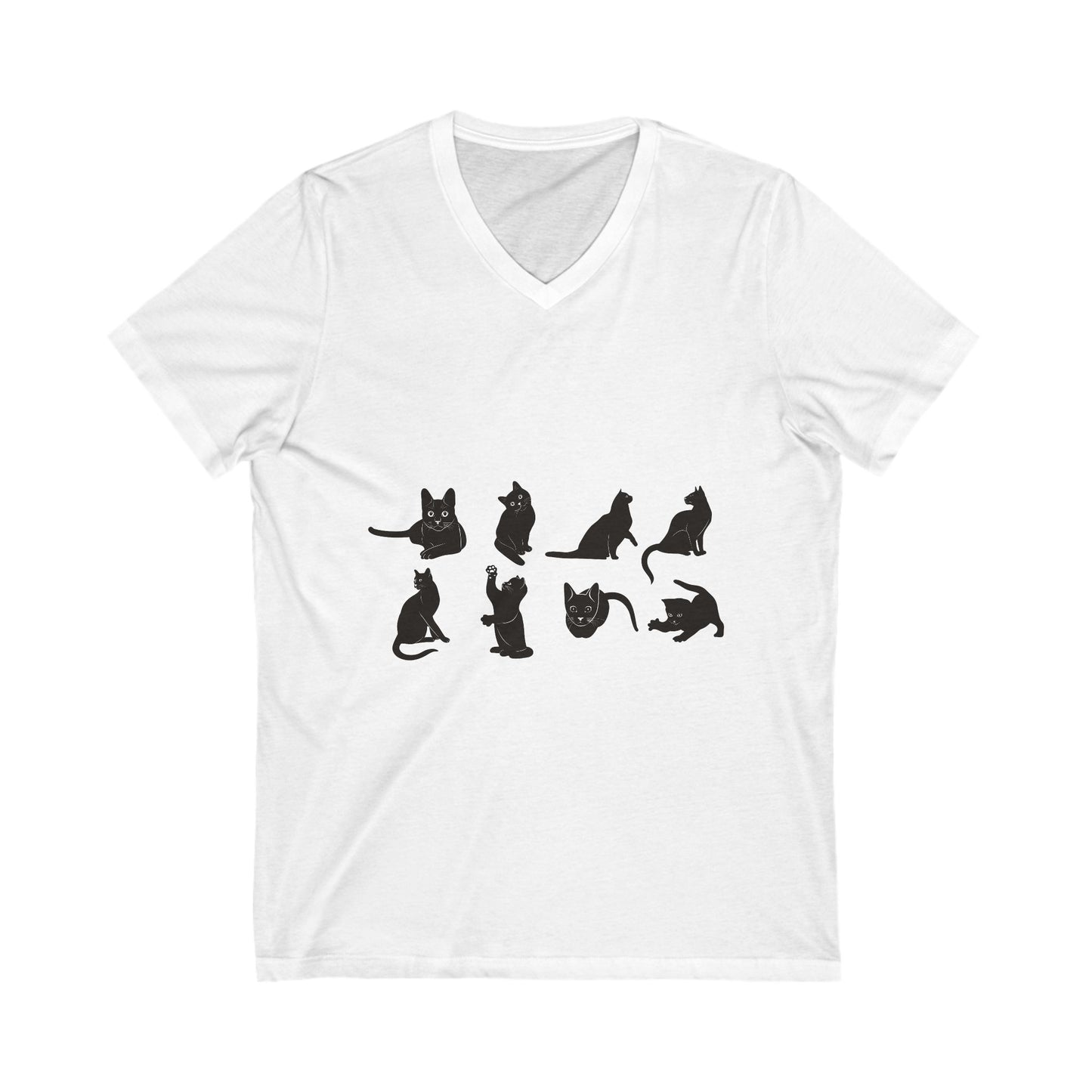 Cats Unisex Short Sleeve V-Neck Tee