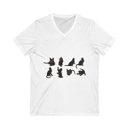Cats Unisex Short Sleeve V-Neck Tee