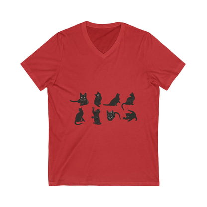 Cats Unisex Short Sleeve V-Neck Tee