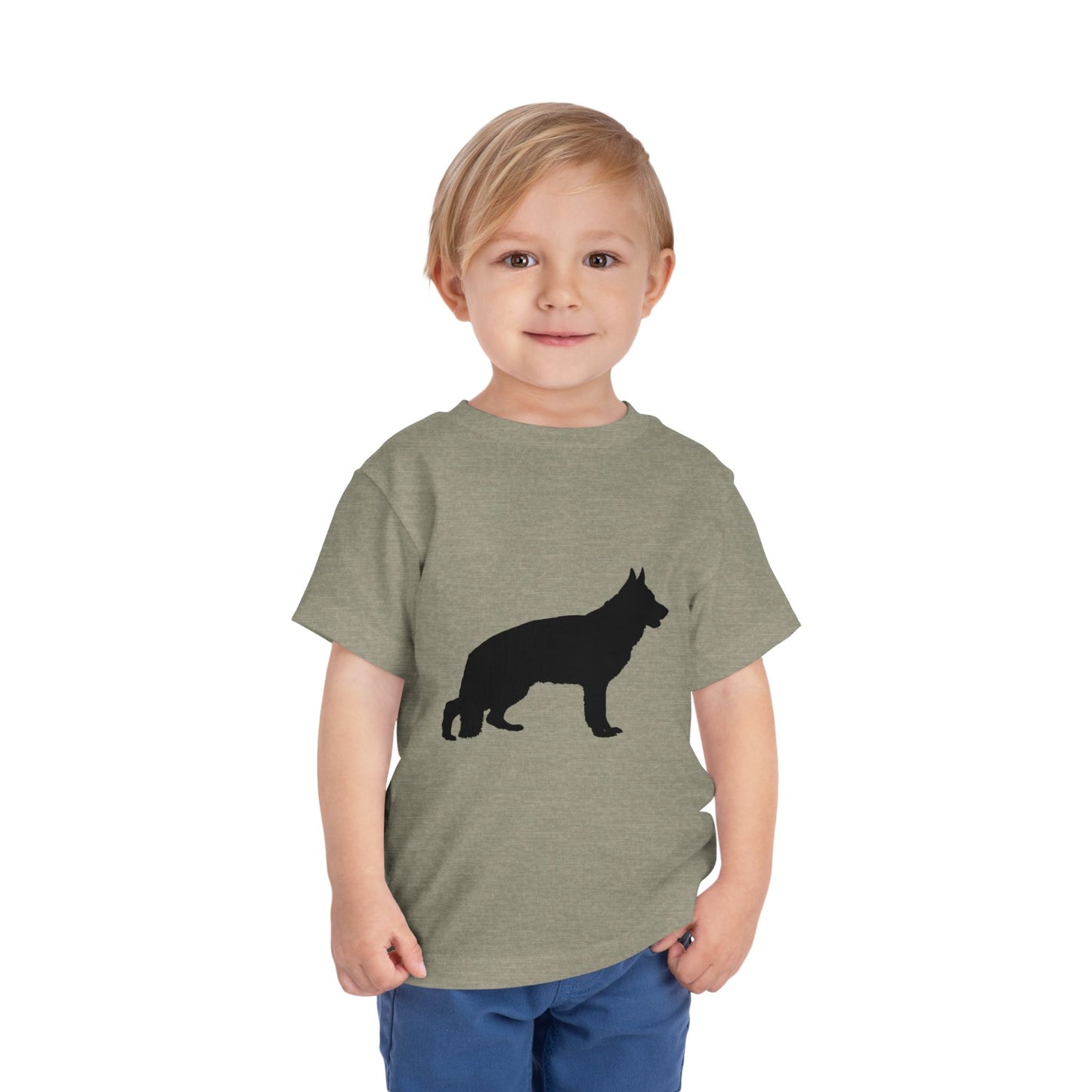 German Shepherd Silhouette Toddler Unisex Short Sleeve Crewneck Tee