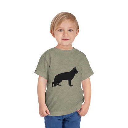 German Shepherd Silhouette Toddler Unisex Short Sleeve Crewneck Tee