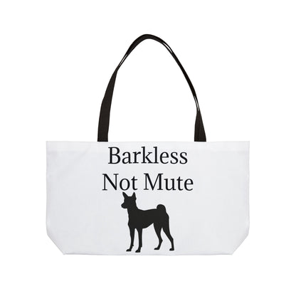 Barkless Not Mute Weekender Tote Bag