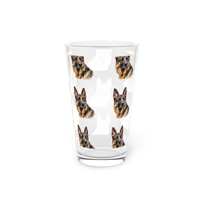 German Shepherd Head Drinking Glass