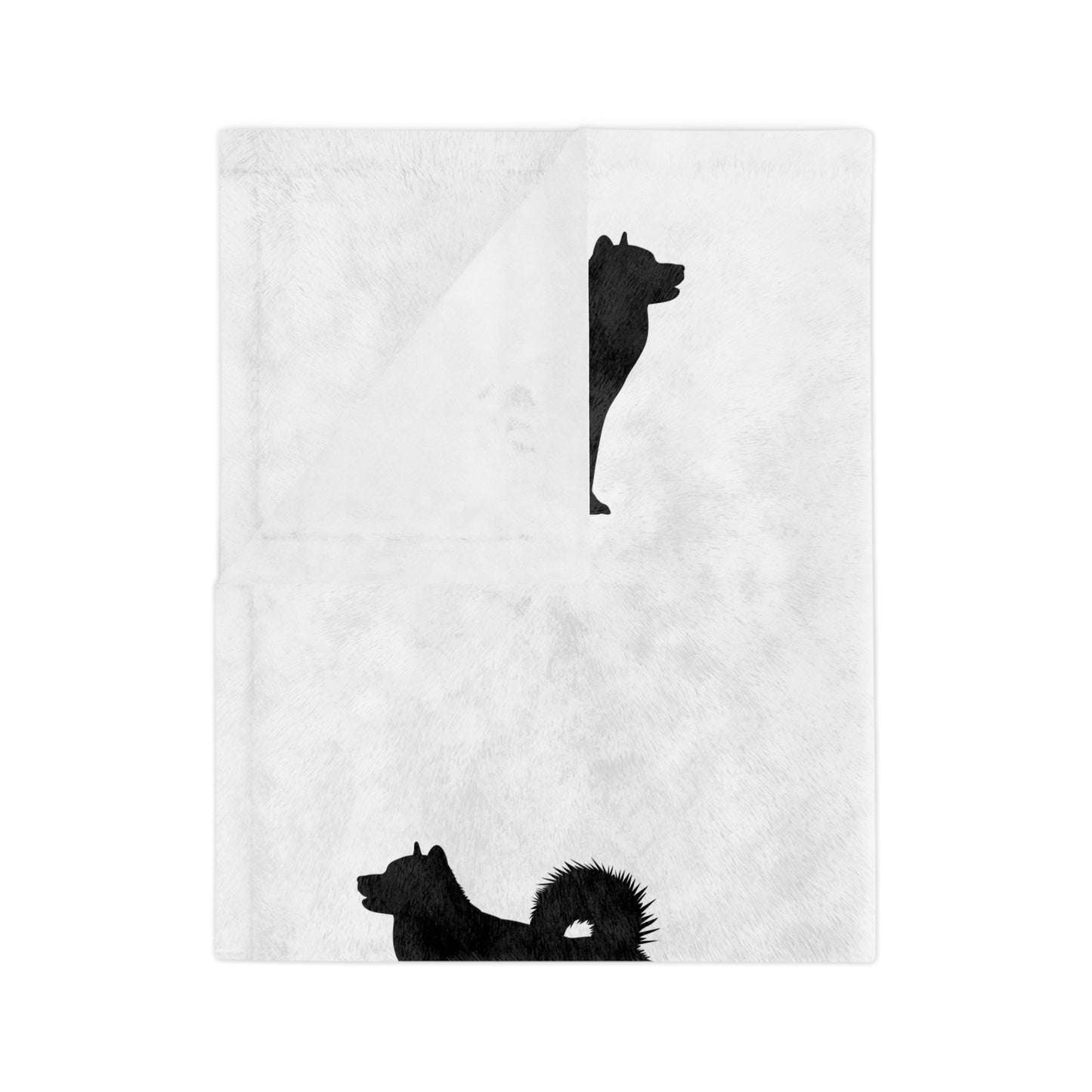 Malamute Silhouette Velveteen Microfiber Blanket