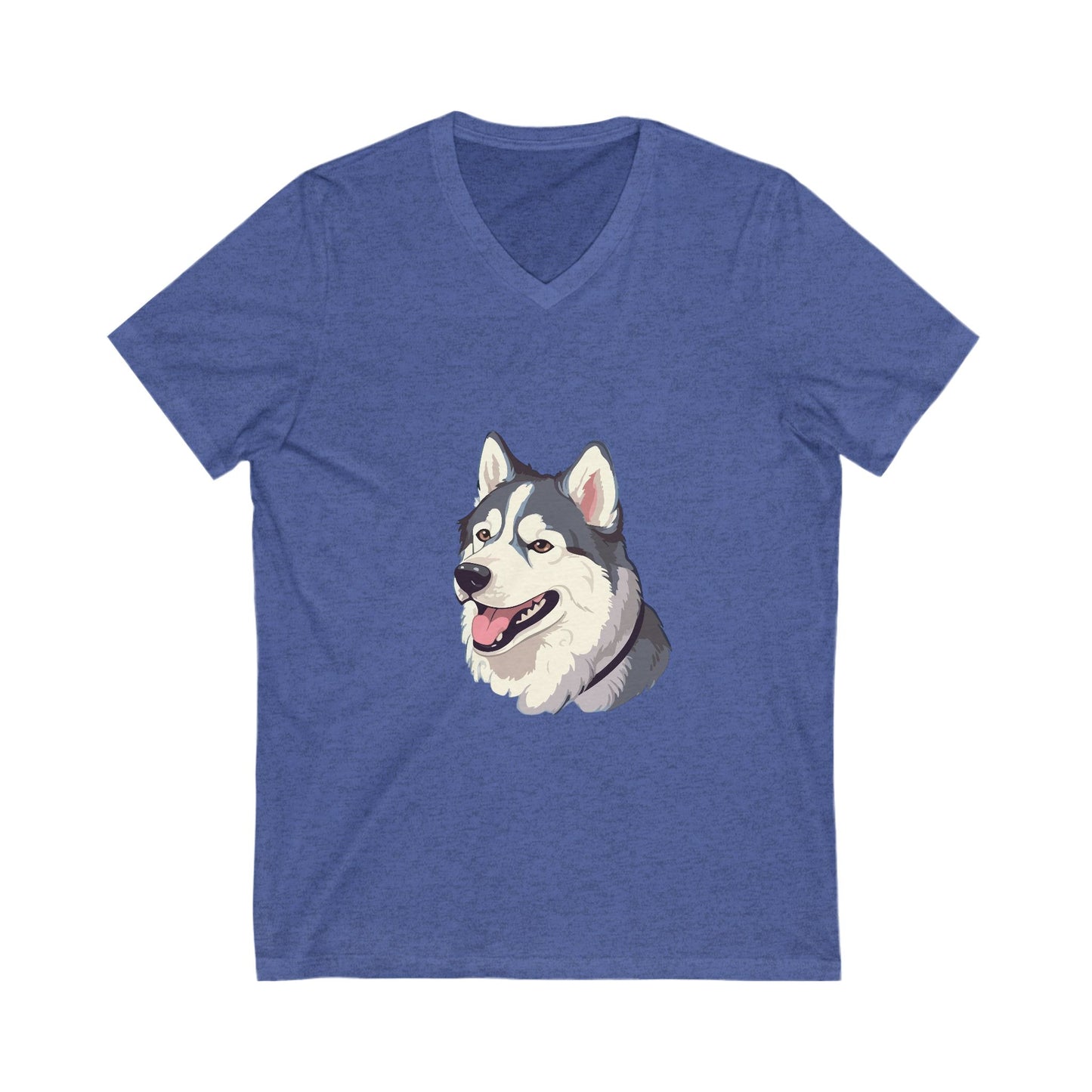 Malamute Head Unisex Short Sleeve V-Neck Tee