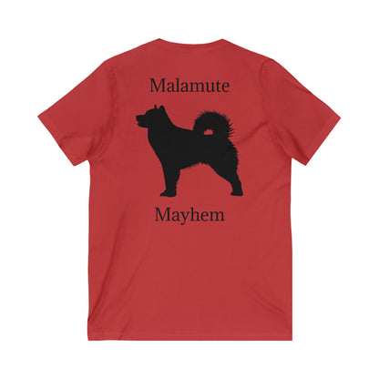 Malamute Mayhem Unisex Short Sleeve V-Neck Tee