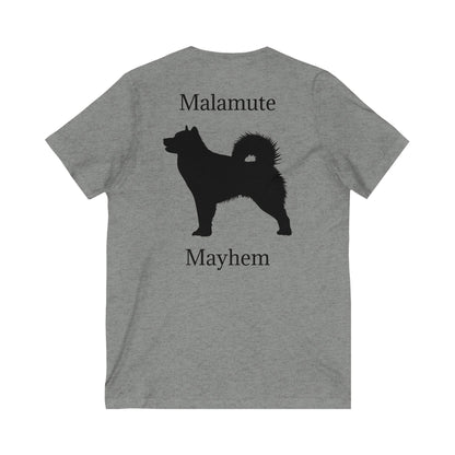 Malamute Mayhem Unisex Short Sleeve V-Neck Tee