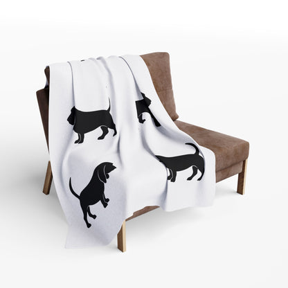 Basset Hound Silhouette Arctic Fleece Blanket