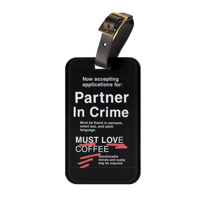 Partner In Crime Leather Strap Luggage Tag