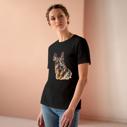 German Shepherd Head Women's Short Sleeve Crewneck Tee