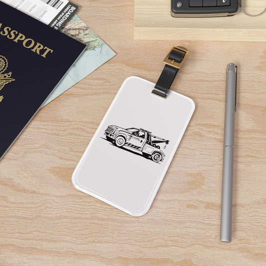 Wheel Lift Tow Truck Leather Strap Luggage Tag