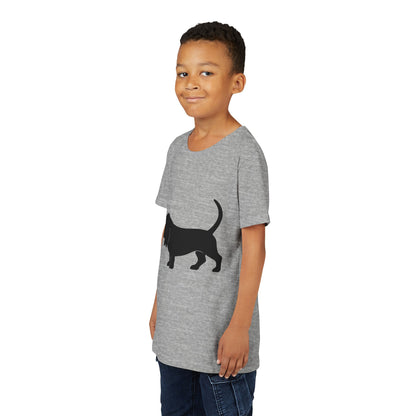 Basset Hound Silhouette Youth Unisex Short Sleeve Crewneck Tee