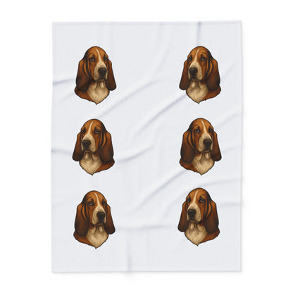 Basset Hound Head Arctic Fleece Blanket