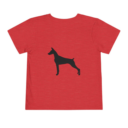 Doberman Silhouette Toddler Unisex Short Sleeve Crewneck Tee