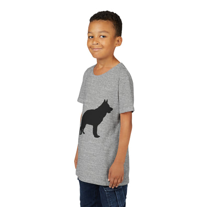 German Shepherd Silhouette Youth Unisex Short Sleeve Crewneck Tee