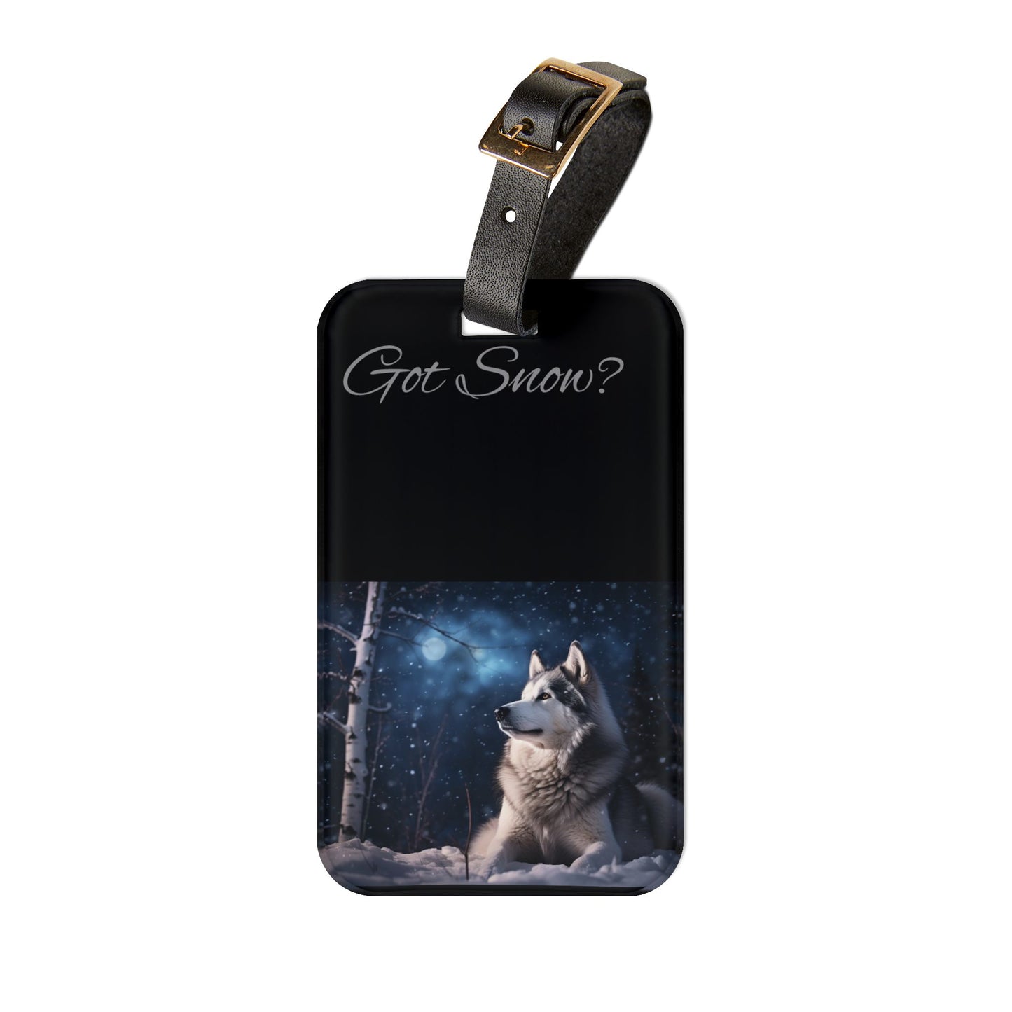 Got Snow? Leather Strap Luggage Tag