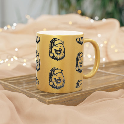 Santa Paws Samoyed Metallic Coffee Mug
