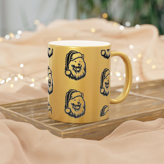 Santa Paws Samoyed Metallic Coffee Mug