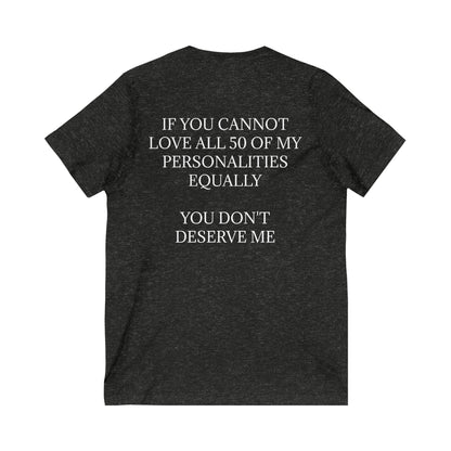 50 Personalities Unisex Short Sleeve V-Neck Tee