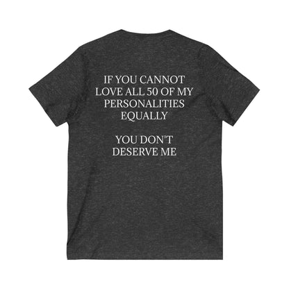 50 Personalities Unisex Short Sleeve V-Neck Tee