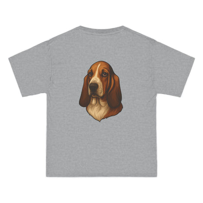 Basset Hound Head Men's Short-Sleeve Crewneck Tee