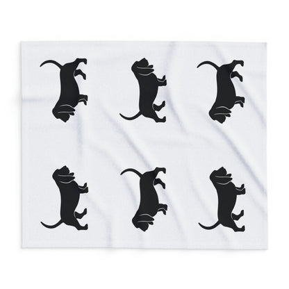 Basset Hound Silhouette Arctic Fleece Blanket