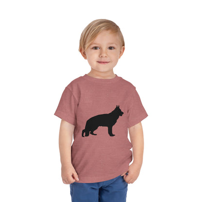 German Shepherd Silhouette Toddler Unisex Short Sleeve Crewneck Tee