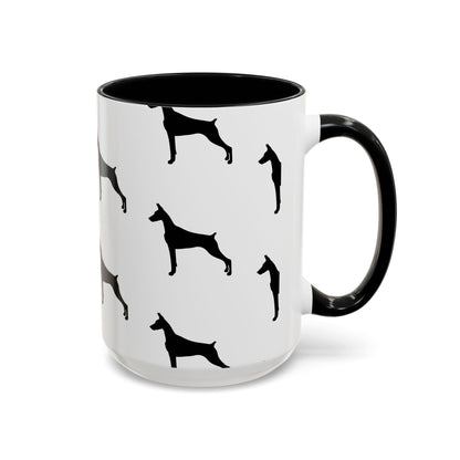 Doberman Silhouette 2-Tone Coffee Mug