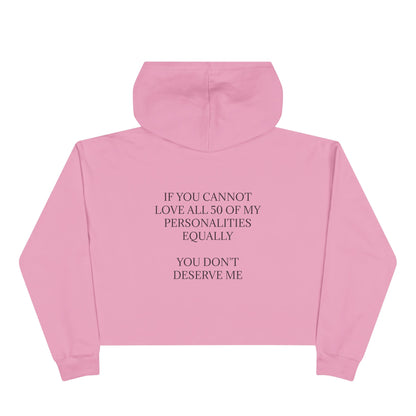 50 Personalities Women's Crop Hoodie