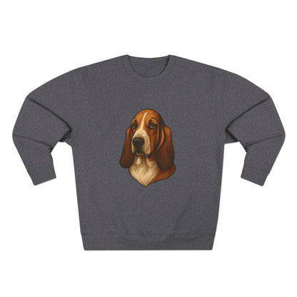 Basset Hound Head Unisex Crewneck Sweatshirt