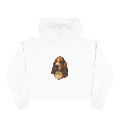 Basset Hound Head Women's Crop Hoodie