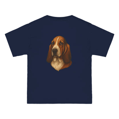 Basset Hound Head Men's Short-Sleeve Crewneck Tee
