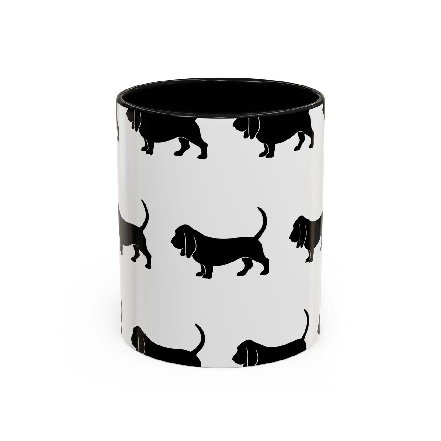 Basset Hound Silhouette 2-Tone Coffee Mug