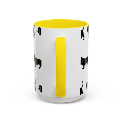 Basset Hound Silhouette 2-Tone Coffee Mug