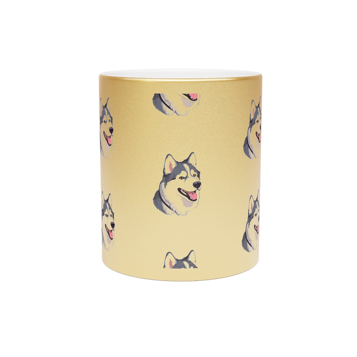 Malamute Head Metallic Coffee Mug